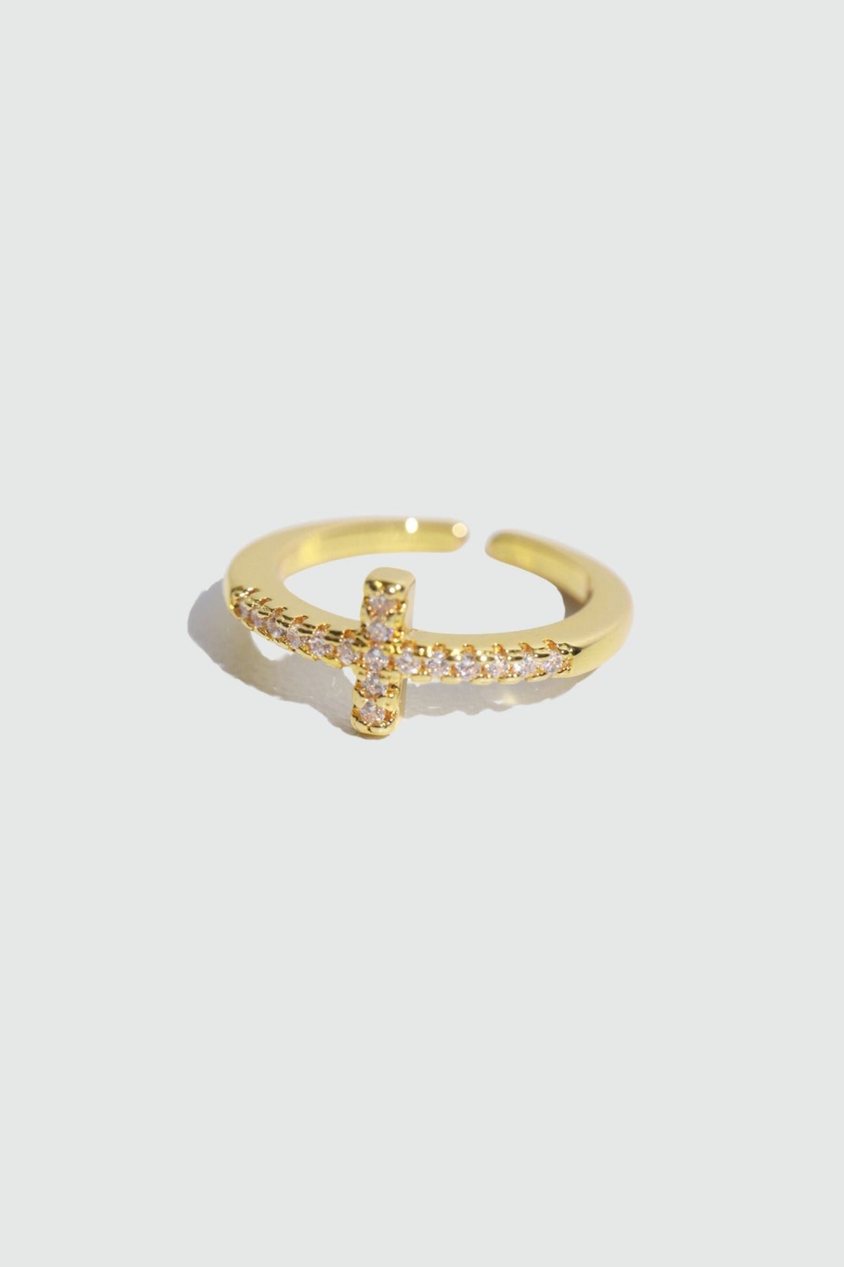 18K Real Gold Plated Cross Glint Ring