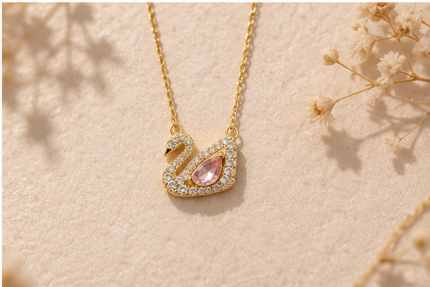 Crystal Swan Necklace