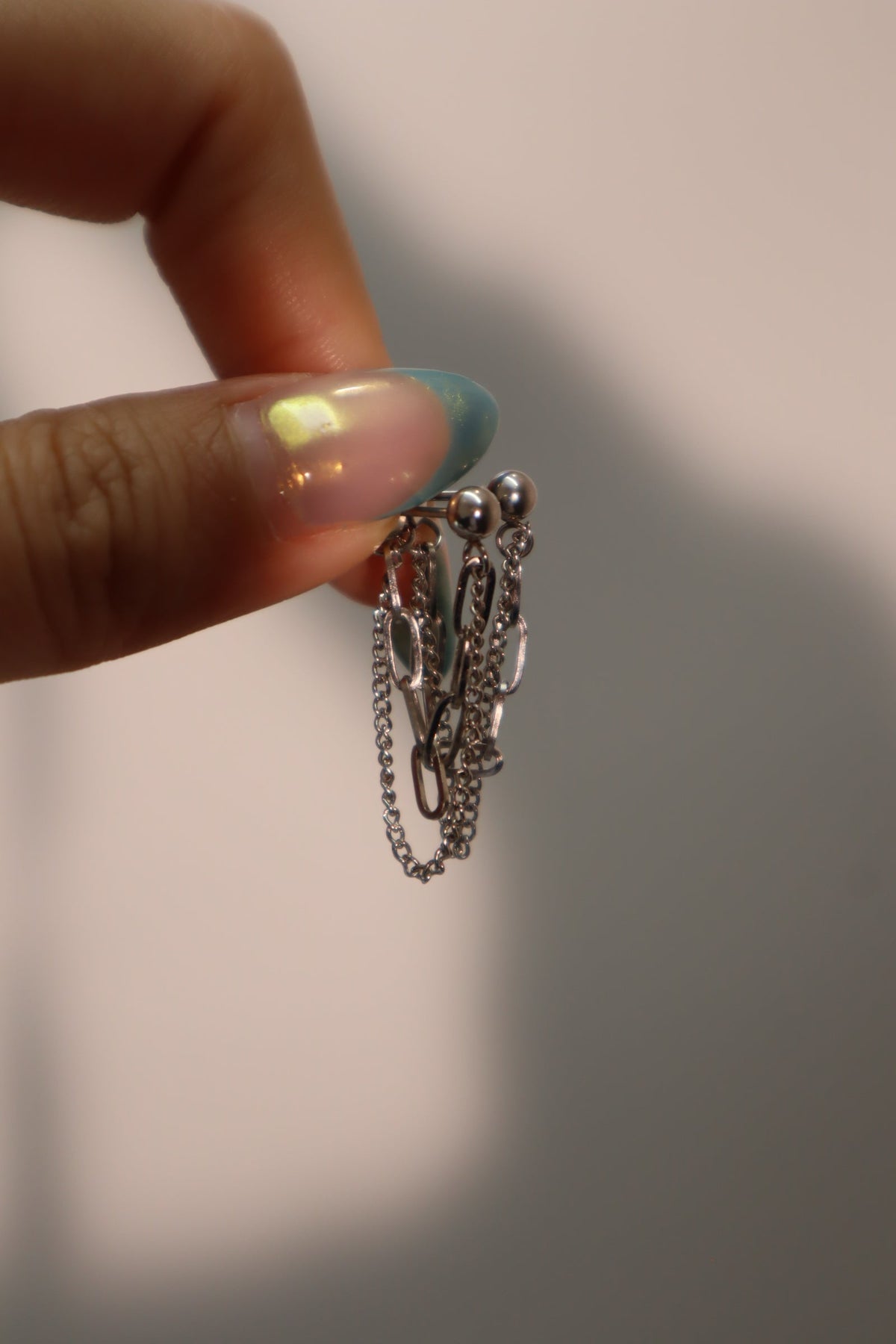 Stainless Steel Chain Hoop Earrings