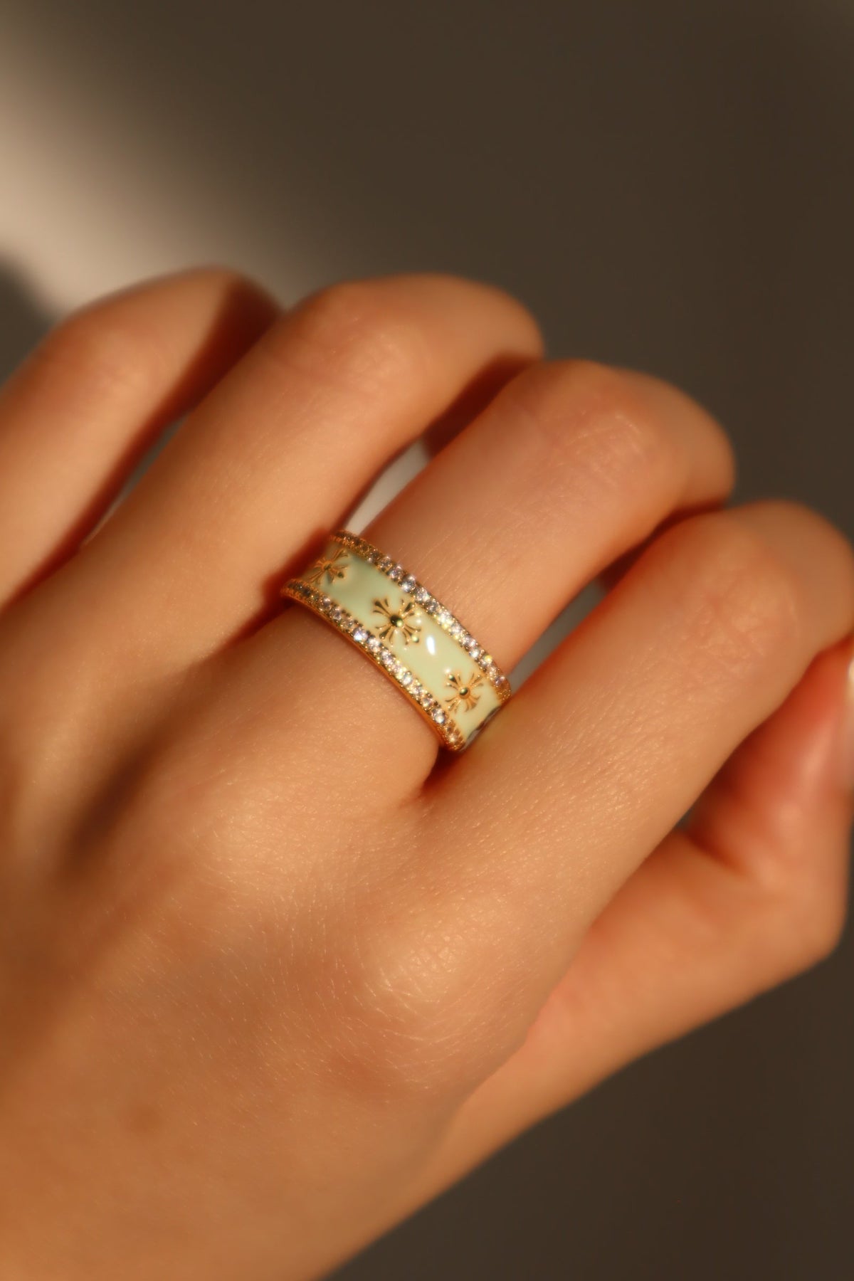 20K Real Gold Plated Cross Crown Ring
