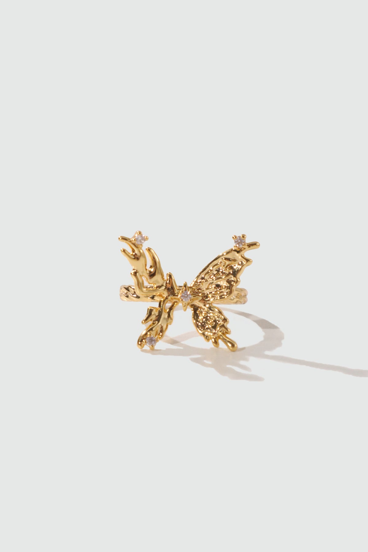 18K Real Gold Plated Butterfly Wings Ring