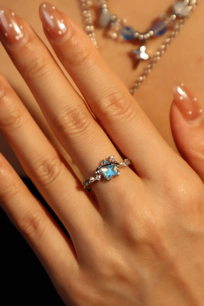 Blue Star Pearl Ring