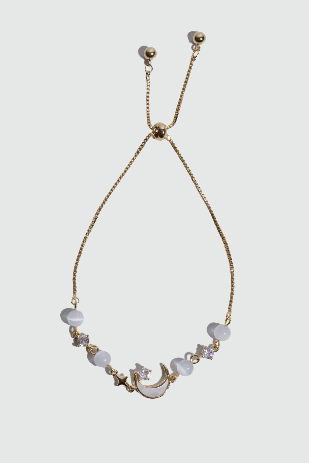 14K Real Gold Plated Moonlight Moon Star Bracelet