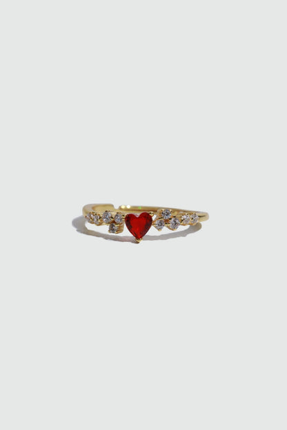 18K Real Gold Plated Crimson Heart Ring
