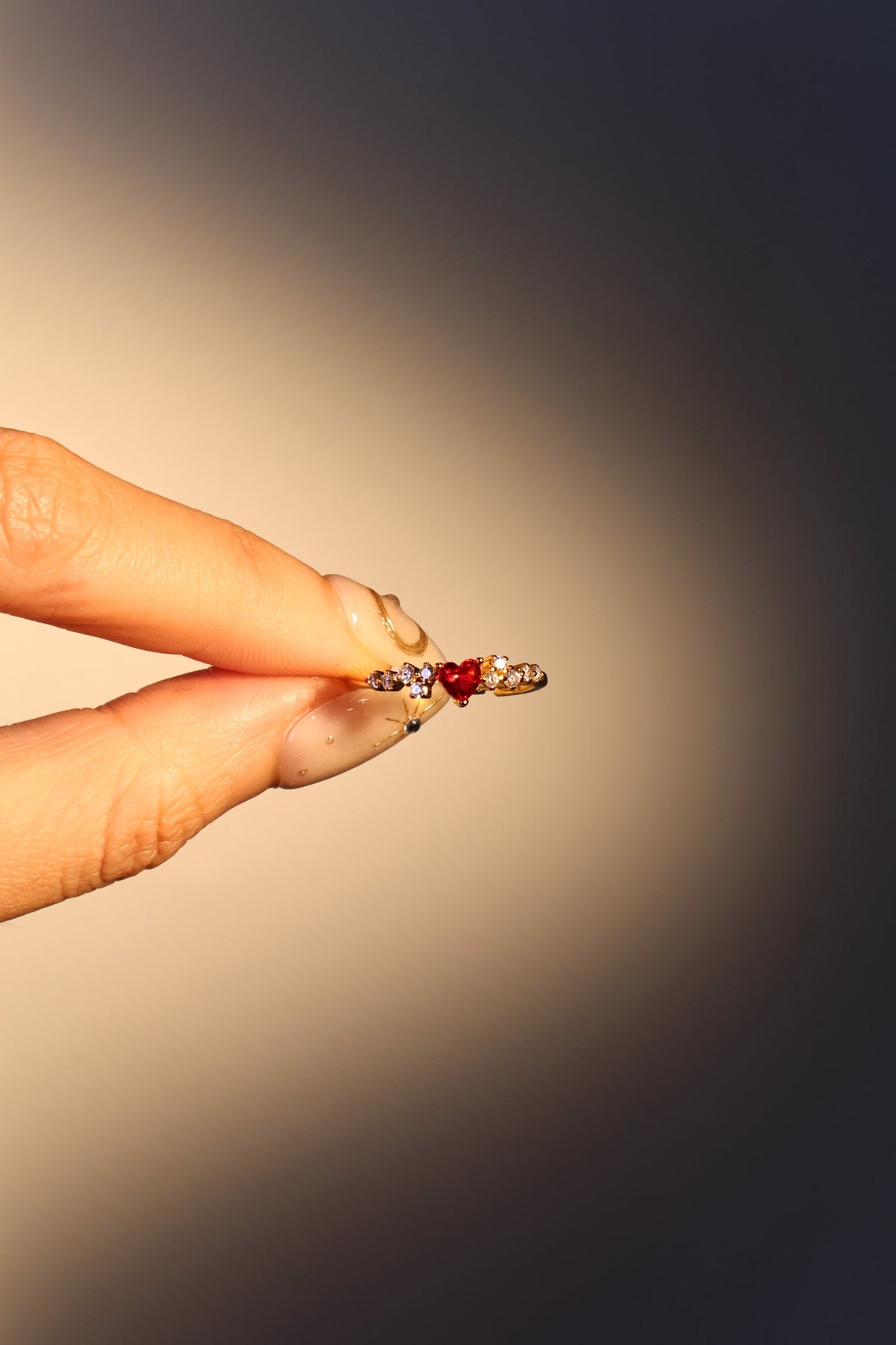 18K Real Gold Plated Crimson Heart Ring
