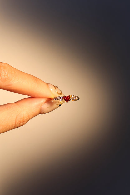 18K Real Gold Plated Crimson Heart Ring