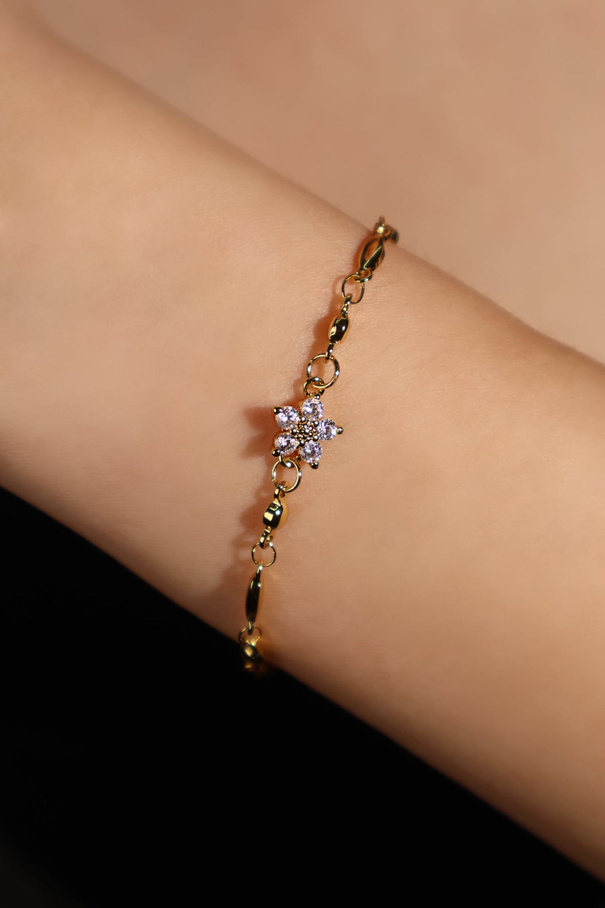18K Real Gold Plated Diamond Starlight Bloom Bracelet