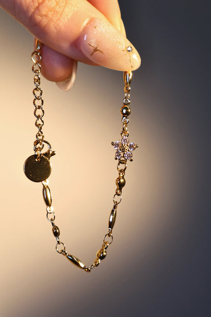 18K Real Gold Plated Diamond Starlight Bloom Bracelet