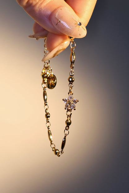 18K Real Gold Plated Diamond Starlight Bloom Bracelet