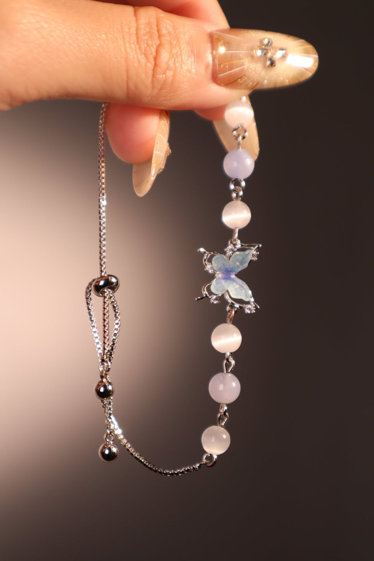 Blue Butterfly Moonstone Bracelet