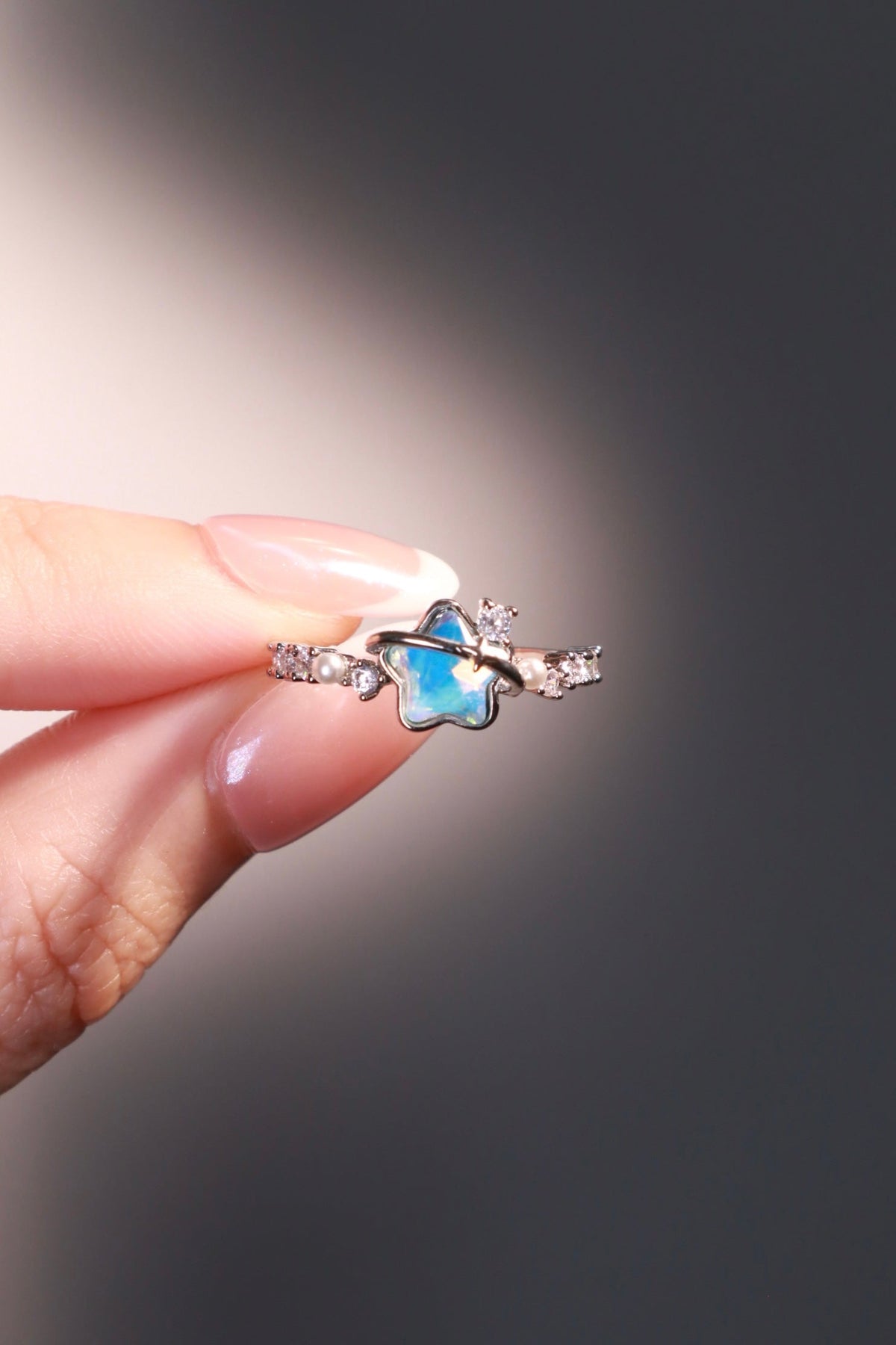 Blue Star Pearl Ring