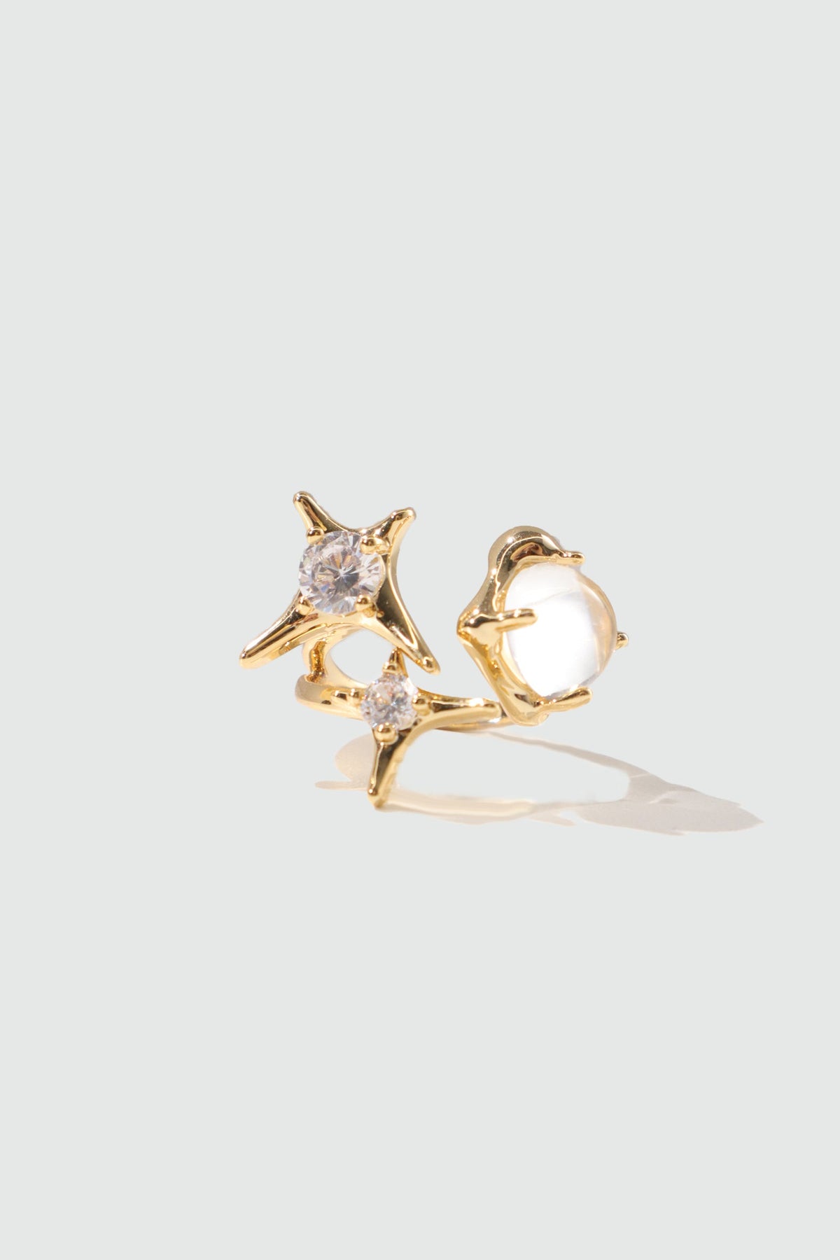18K Real Gold Plated 3 in 1 Gemstones Ring