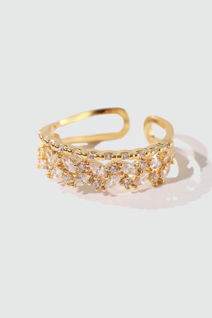 18K Real Gold Plated Thick Layers Diamond Ring