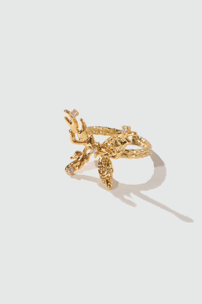 18K Real Gold Plated Butterfly Wings Ring