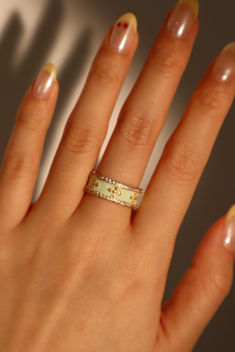 20K Real Gold Plated Cross Crown Ring