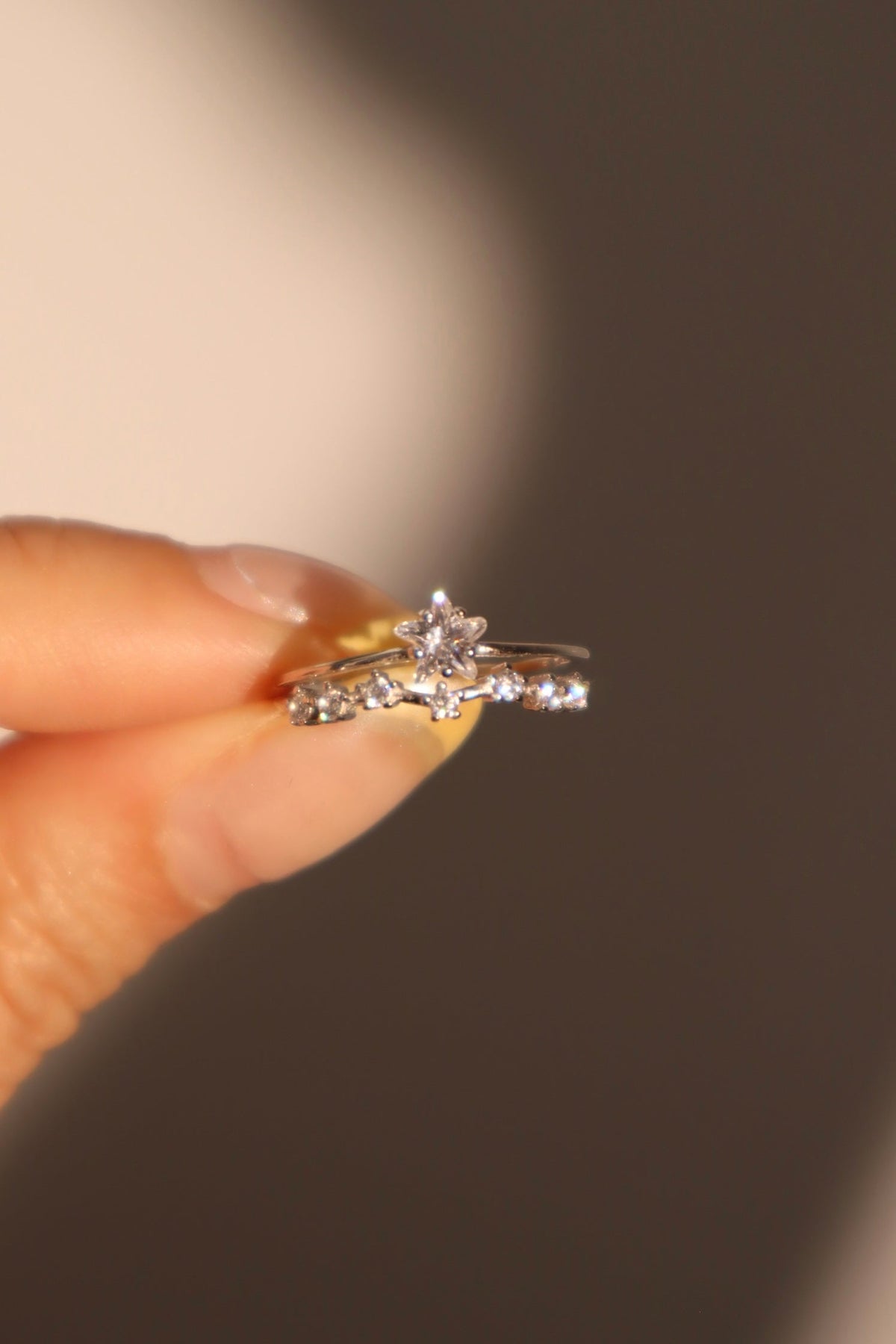 925 Sterling Silver Diamond Star Ring