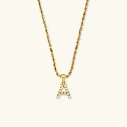 Elodie Initial Letter Pearl Necklace
