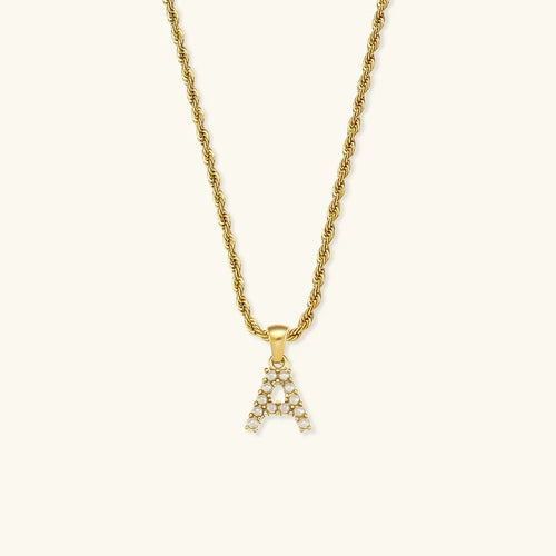 Elodie Initial Letter Pearl Necklace