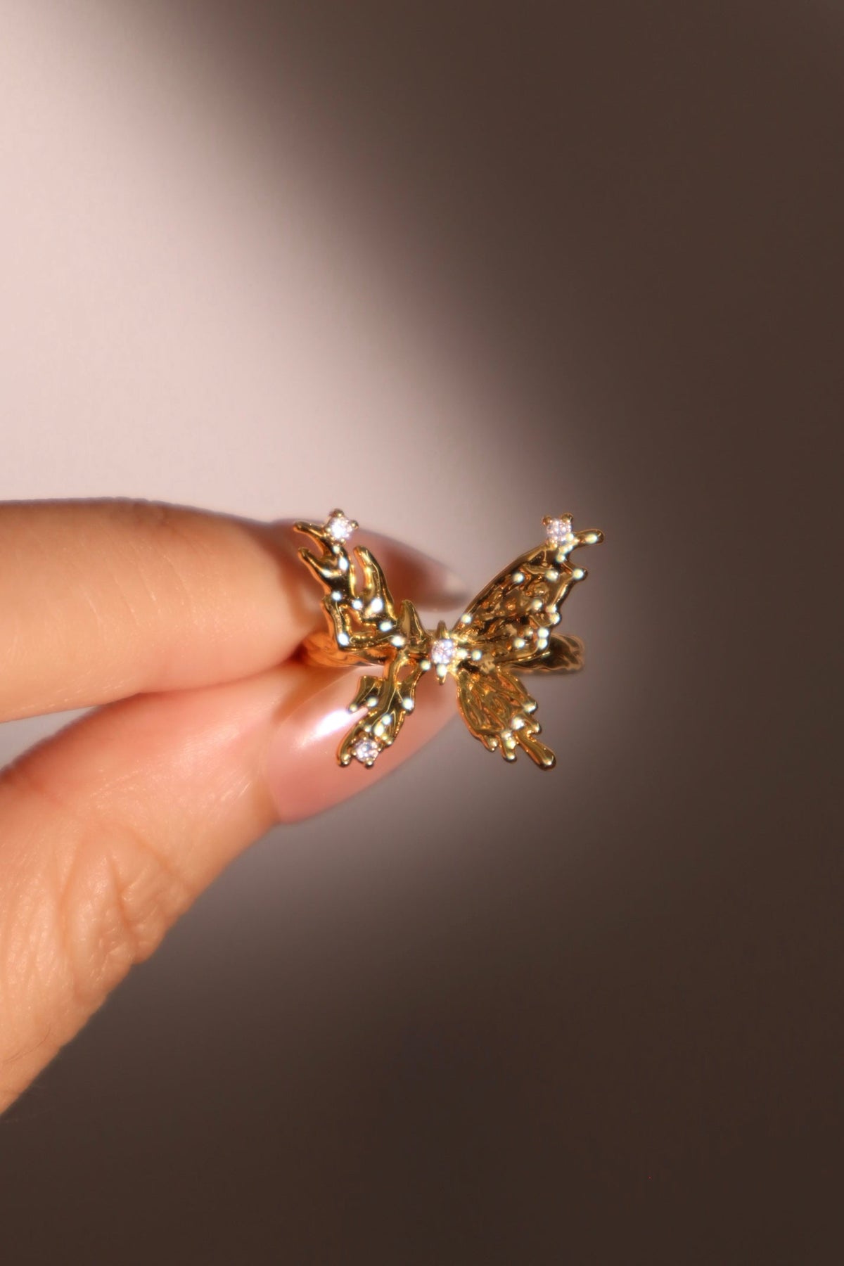 18K Real Gold Plated Butterfly Wings Ring