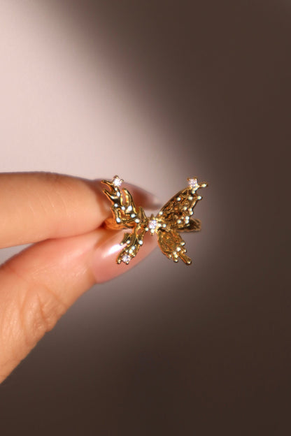 18K Real Gold Plated Butterfly Wings Ring