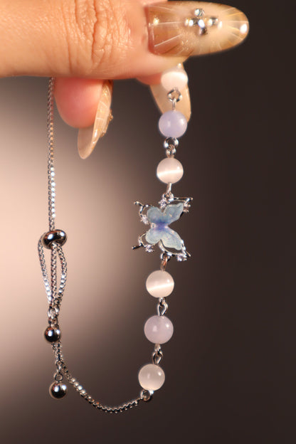 Blue Butterfly Moonstone Bracelet