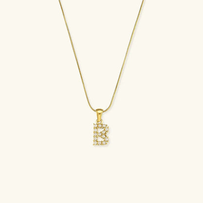 Augustine Initial Letter Pearl Necklace