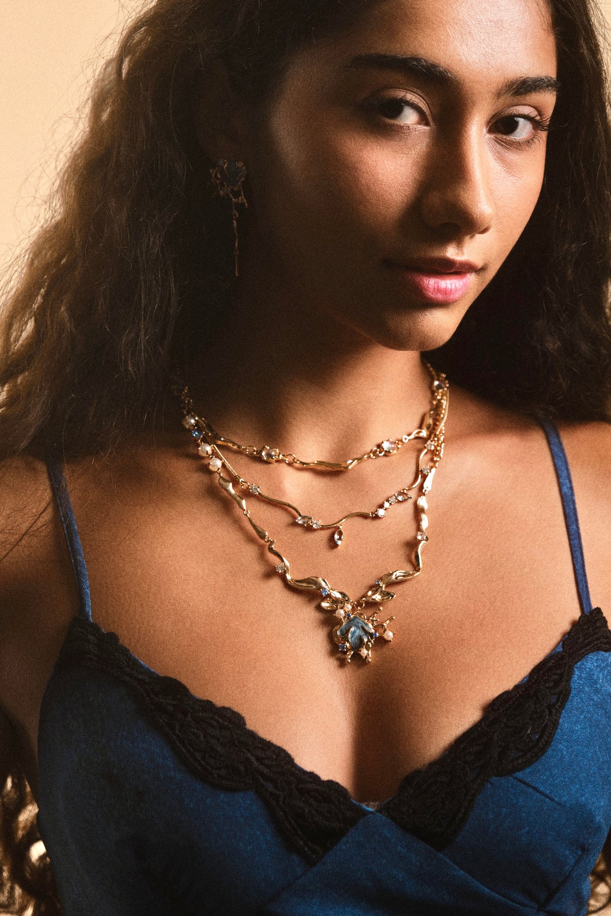 18K Real Gold Plated Blue Shell Earrings