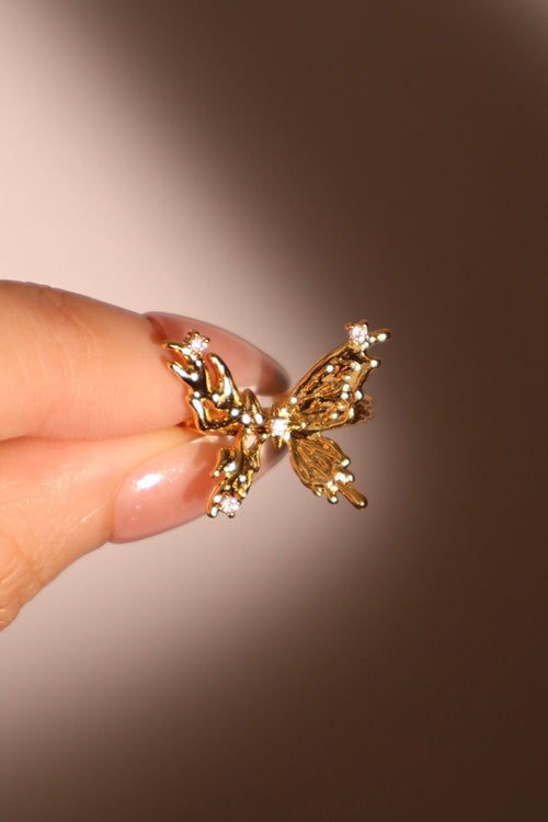 18K Real Gold Plated Butterfly Wings Ring