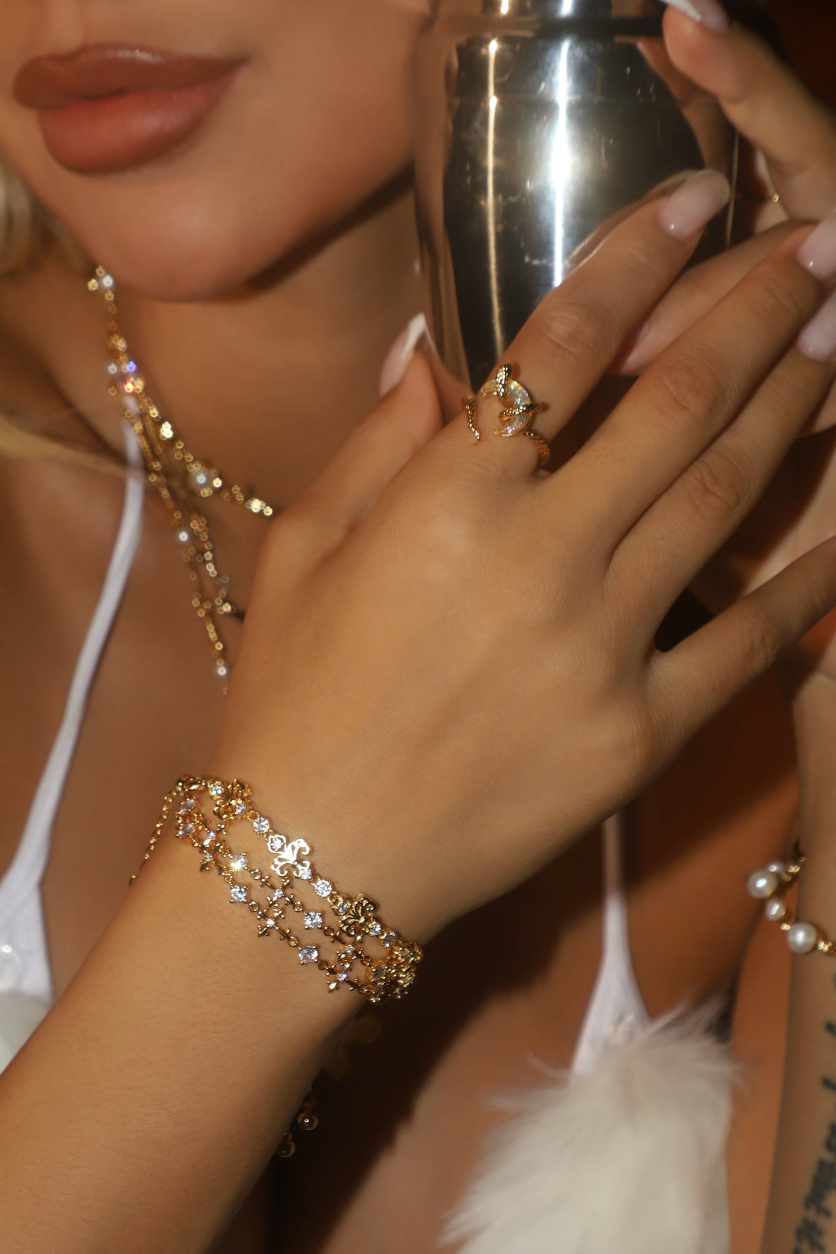 20K Real Gold Plated Moon Snake Ring