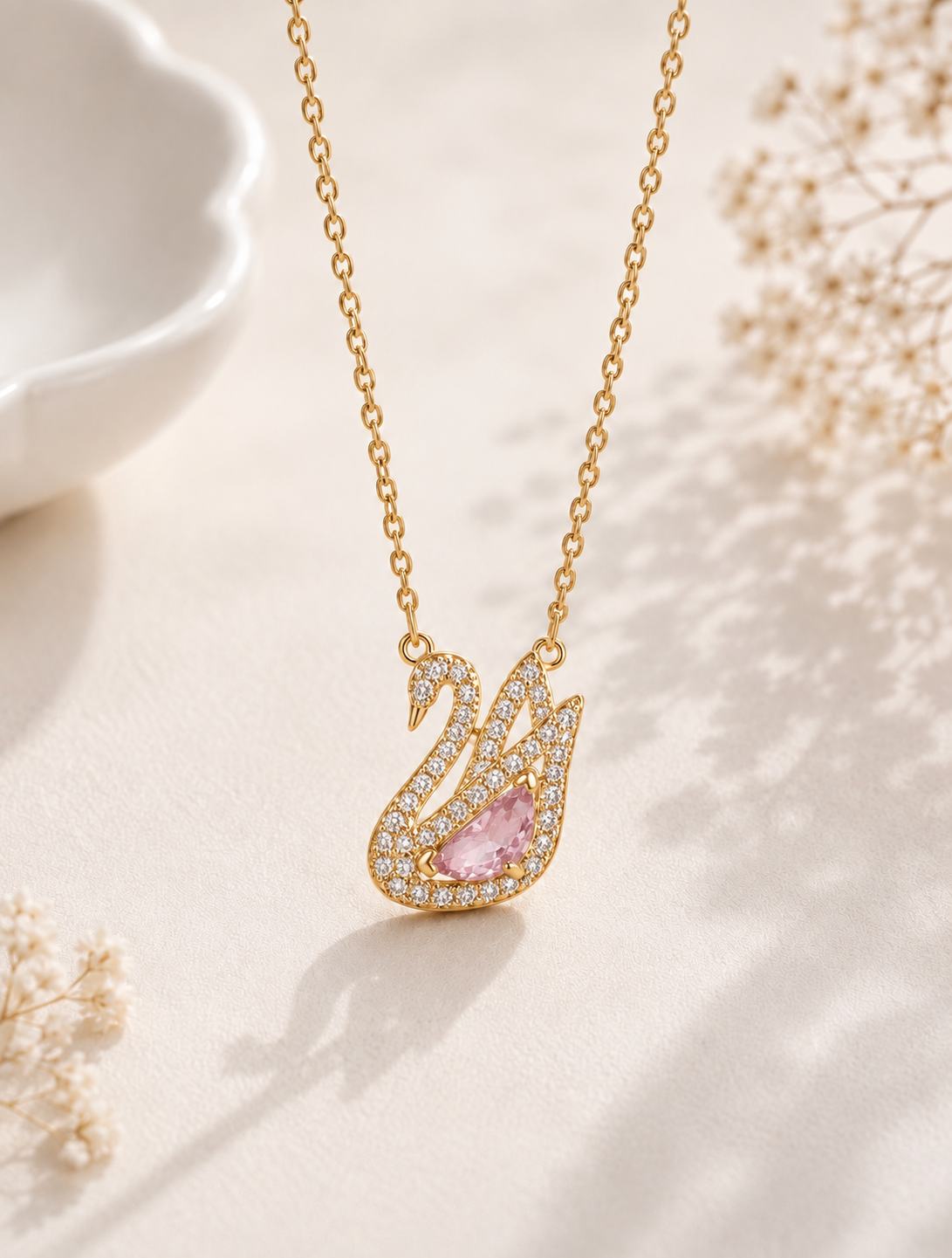 Crystal Swan Necklace