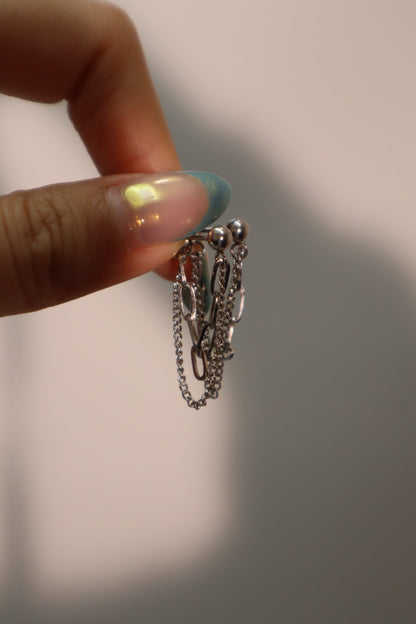 Stainless Steel Chain Hoop Earrings