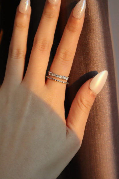 Double Layers Diamond Ring