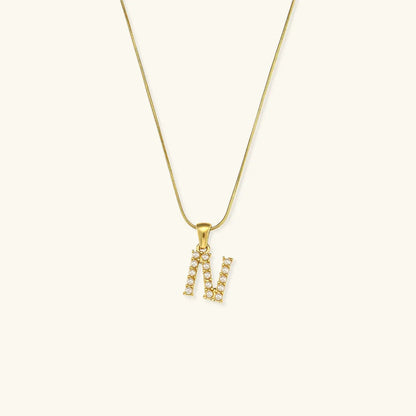 Augustine Initial Letter Pearl Necklace