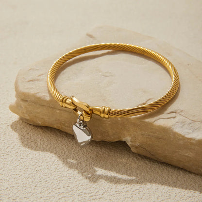 Solenne Twisted Band Gold Bracelet
