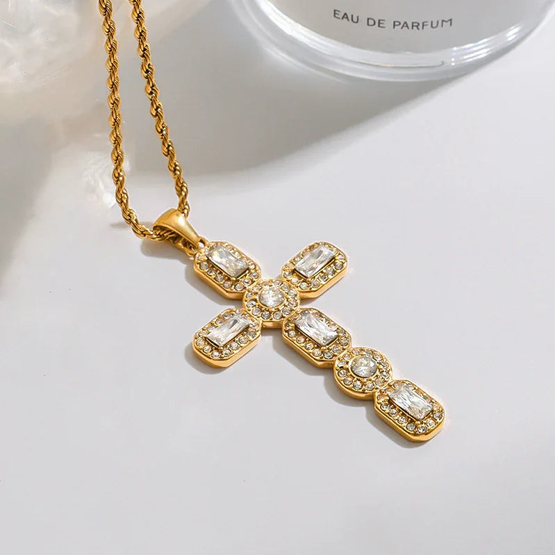 Evangelina Diamond Cross Necklace