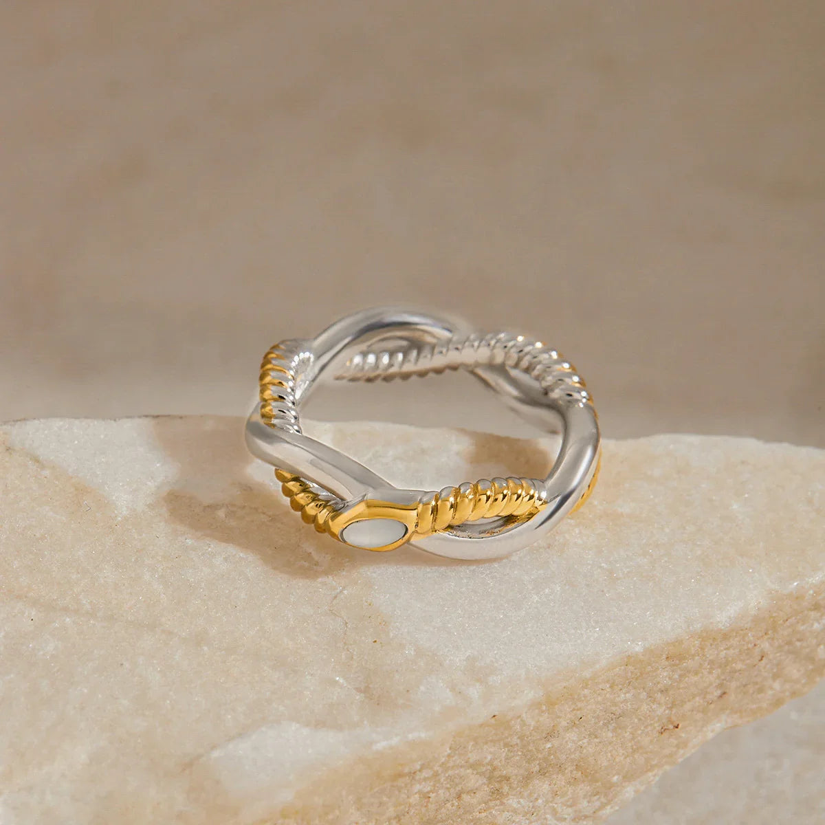 Nerisse Two-Tone Twist Ring