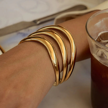 Meredith Triple Layer Gold Bangle