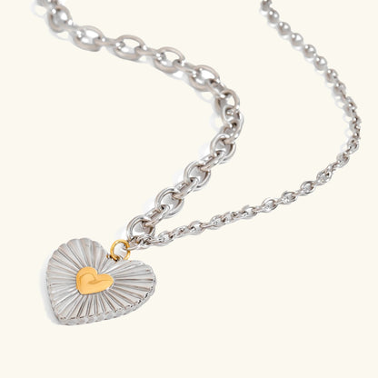 Judith Two Tone Heart Pendant