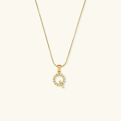 Augustine Initial Letter Pearl Necklace