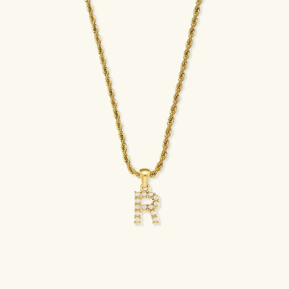 Elodie Initial Letter Pearl Necklace
