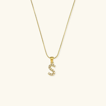 Augustine Initial Letter Pearl Necklace