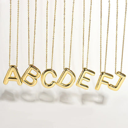 Bubble Letter Initial Necklace (Bundle)