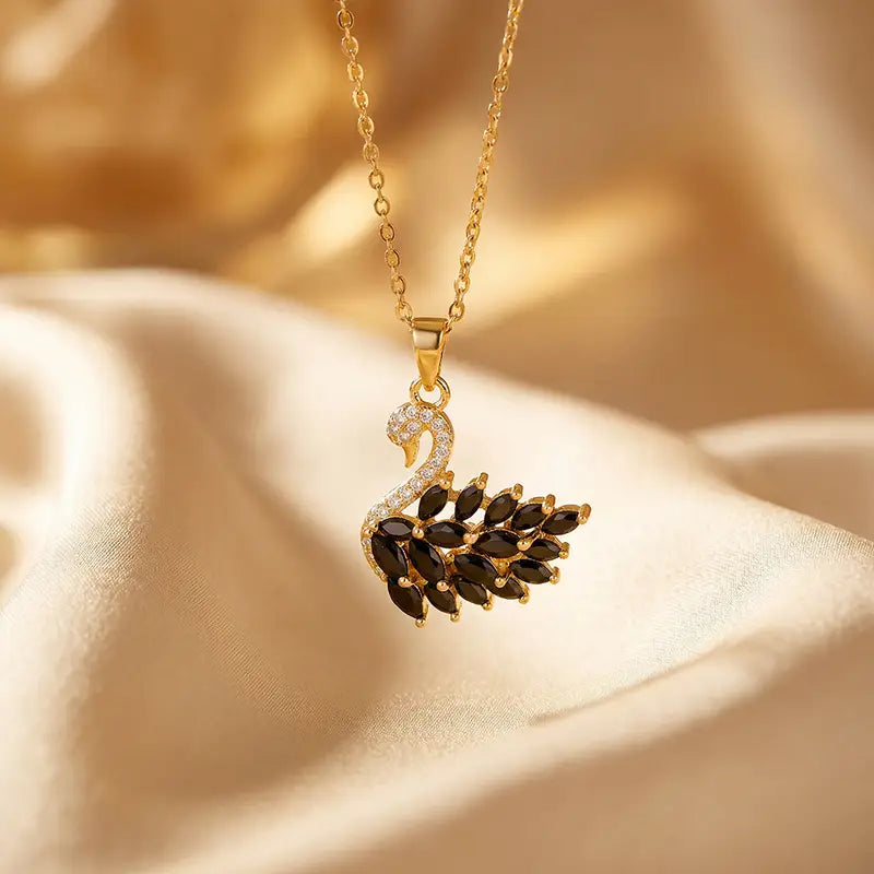 Gold Plated Viral Swan Necklace