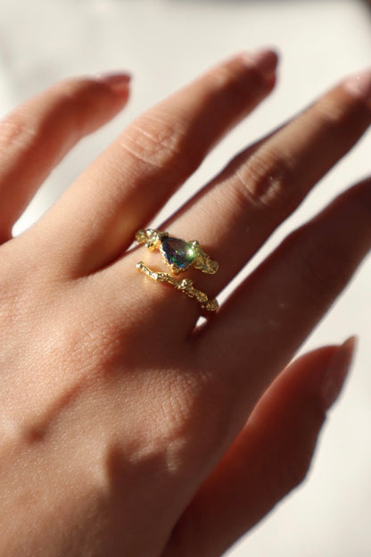 18K Gold Vermeil Black Heart Ring