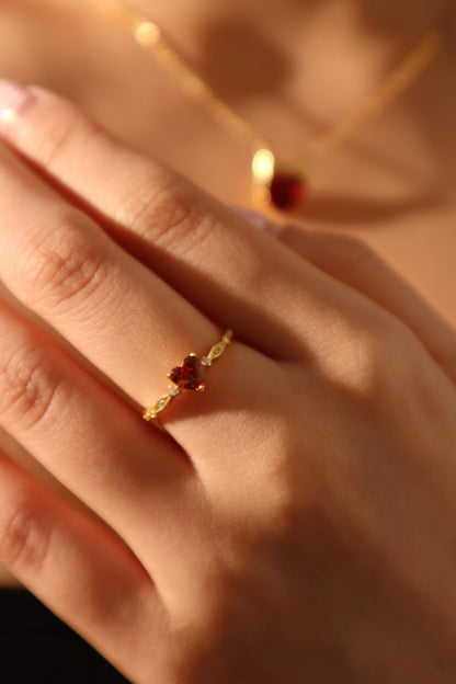 24K Gold Vermeil Heart Ring