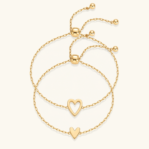 Amoura Matching Hearts Bracelet Set